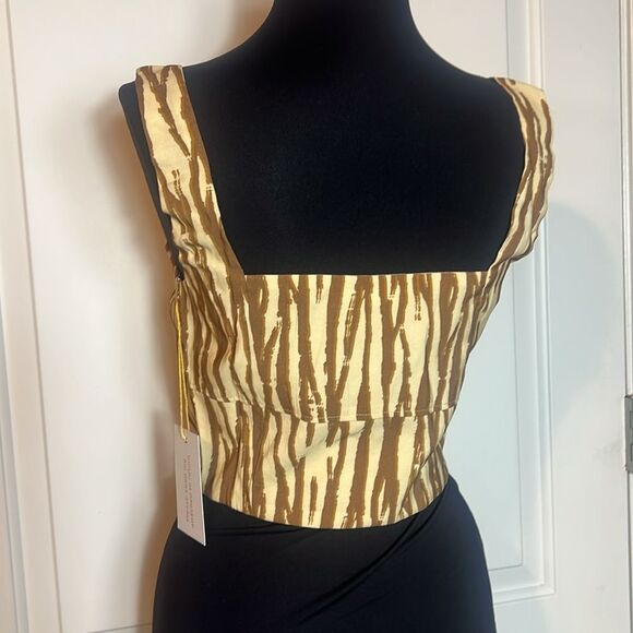 BNWT - BACKYARD ROSES PAXTON BROWN ZEBRA CORSET TOP - Picture 7 of 10